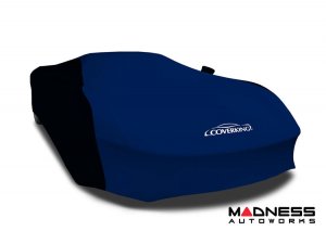Volkswagen ID. Buzz Custom Fit Vehicle Cover - Satin Stretch - Blue w/ Black Sides + Rear Passenger Charger Port Flap